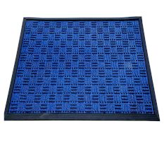 SWHF Premium Poly Propylene and Rubber Quirky Design Door and Floor Mat : Navy Blue Criss Cross
